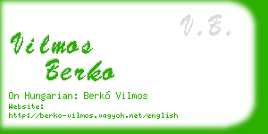 vilmos berko business card